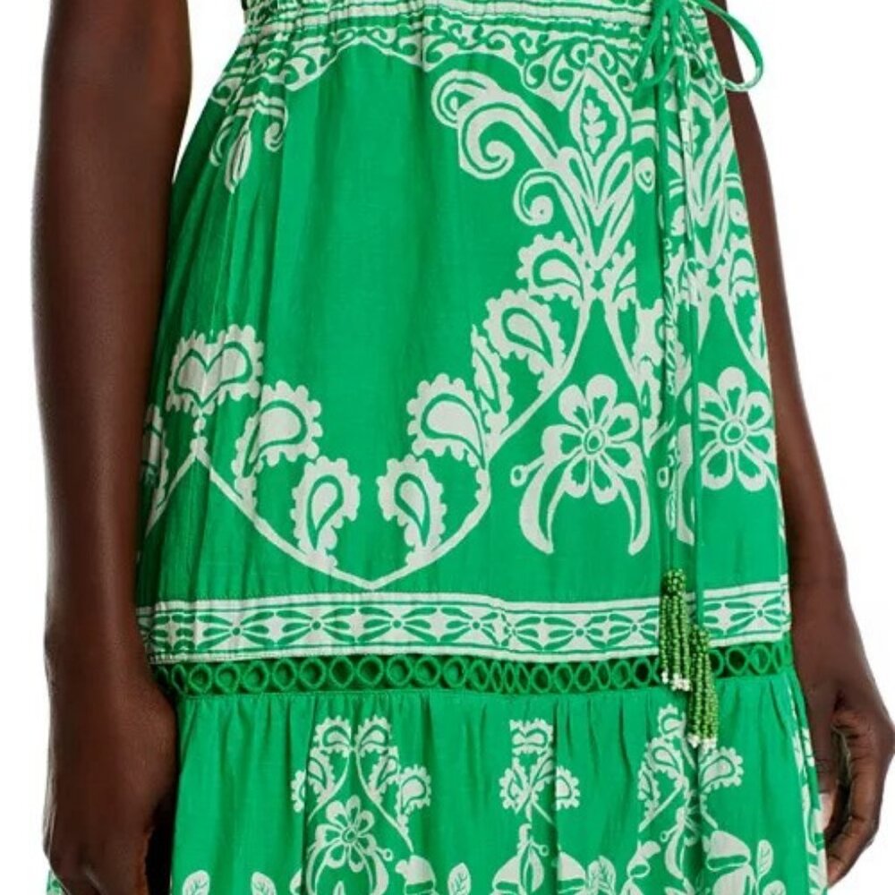 XL FARM Rio Sweet Garden Green Maxi Dress Green One Shoulder NWOT Never Worn